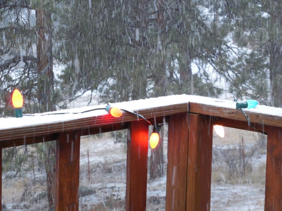Deck Lights in the Snow